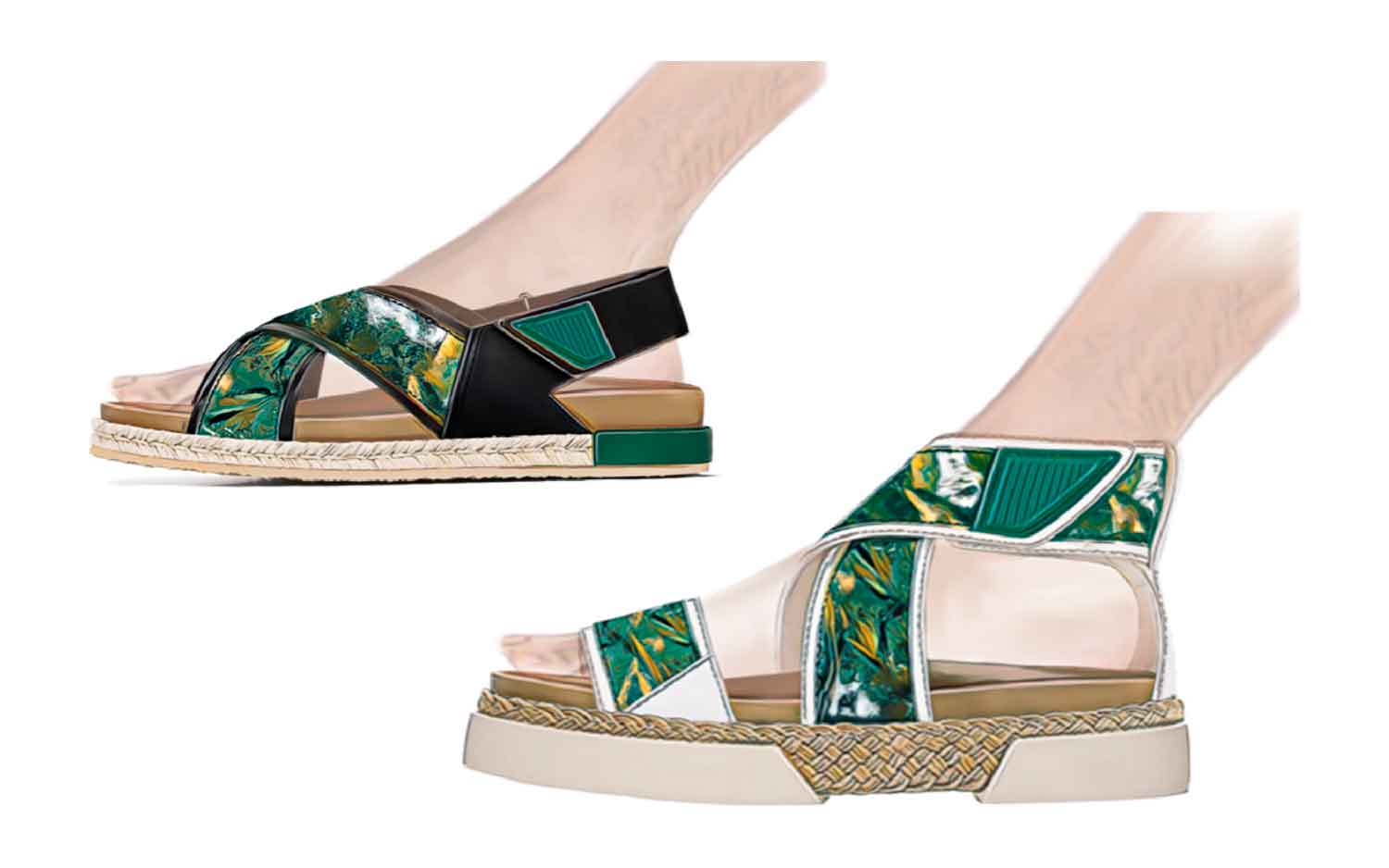Men Sandals Collection SS21 Green Dye